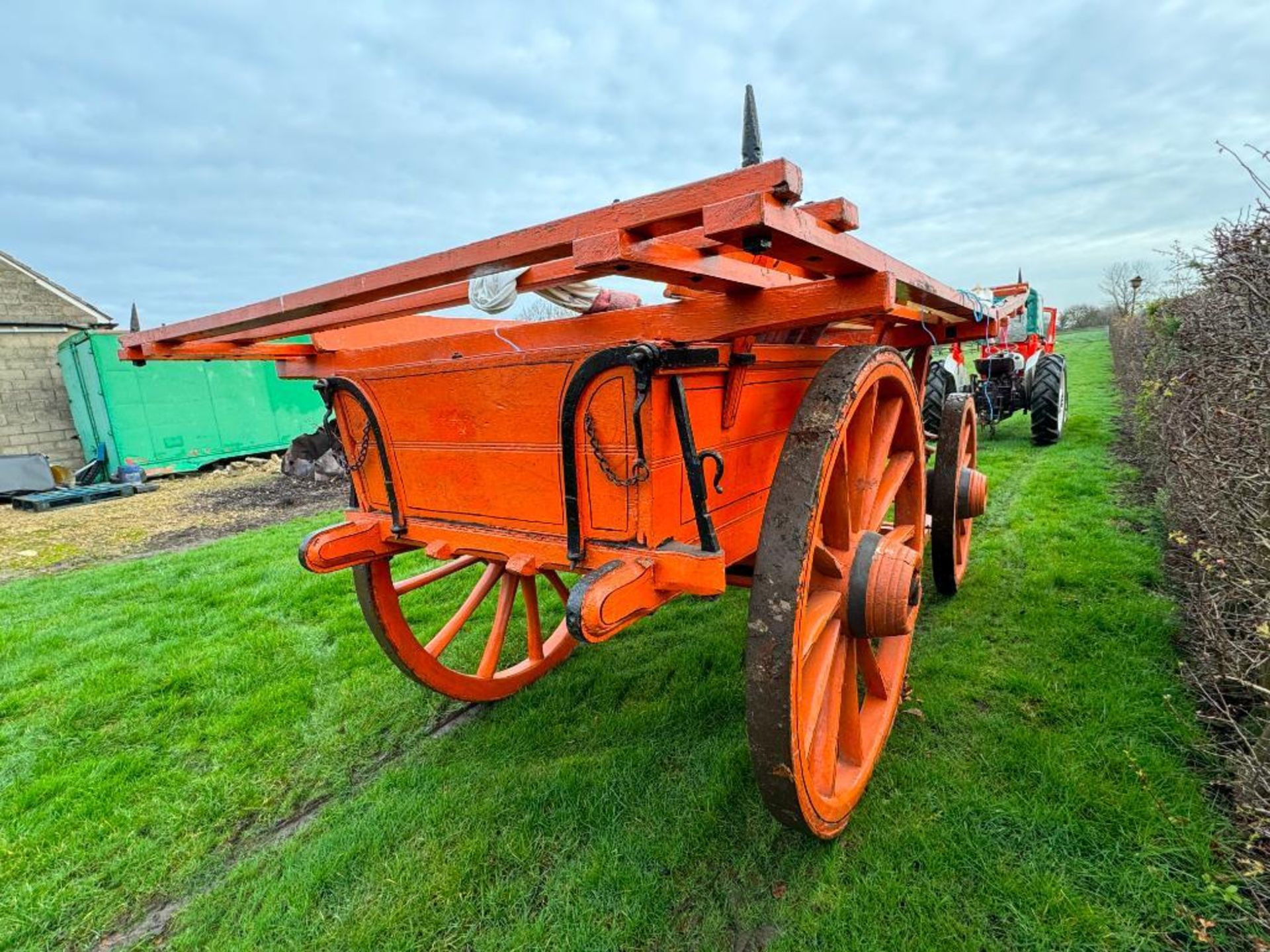 Cooke & Sons of Lincoln Ltd Hermaphrodite 4 wheel horse drawn wagon with additional tractor drawbar - Image 10 of 10