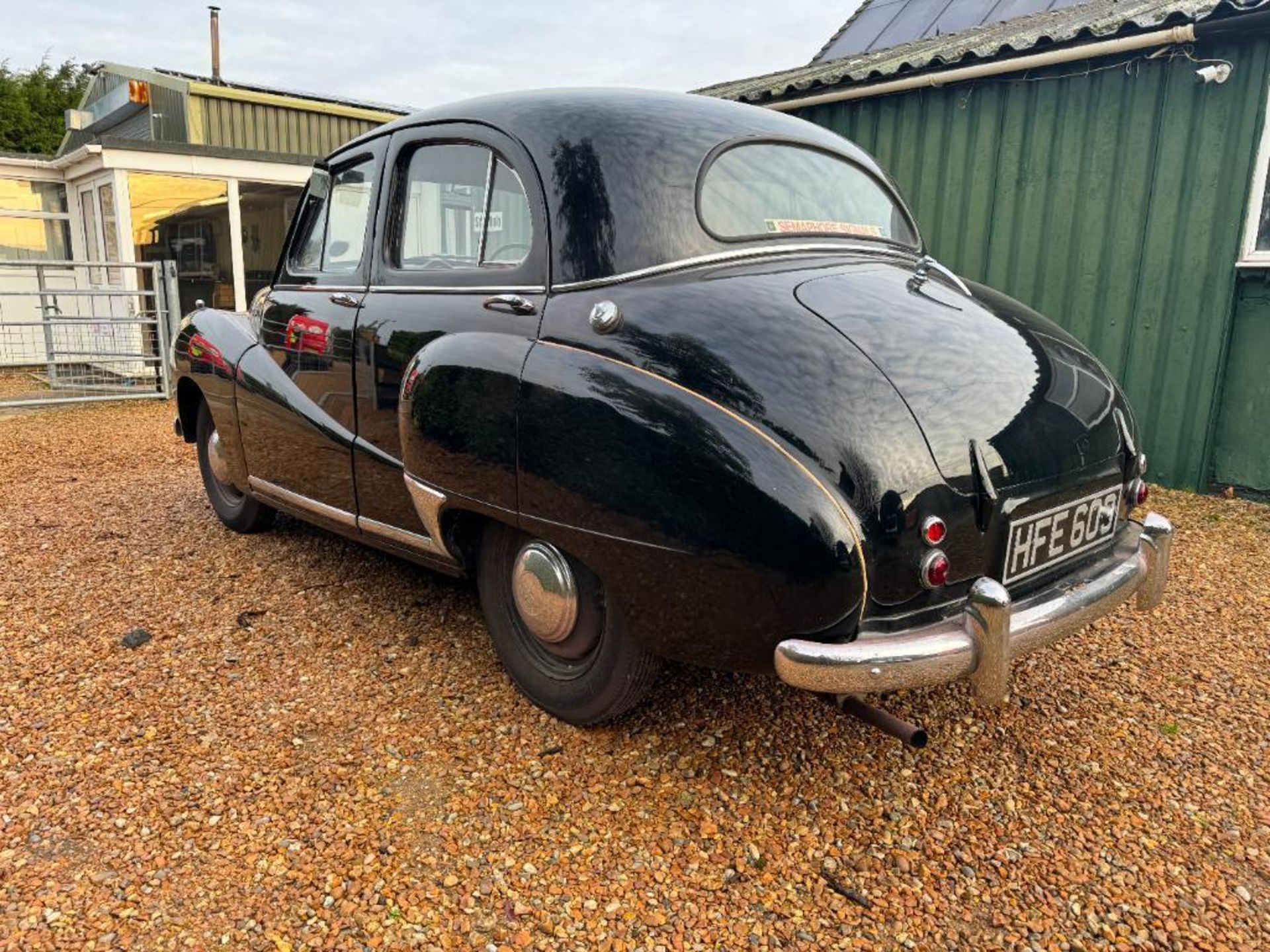 1954 Austin A40 Somerset black saloon car with 1200cc petrol engine, red leather interior and spare - Image 23 of 24