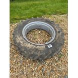 Single Dunlop 12.4/11-28 wheel and tyre (no centre)