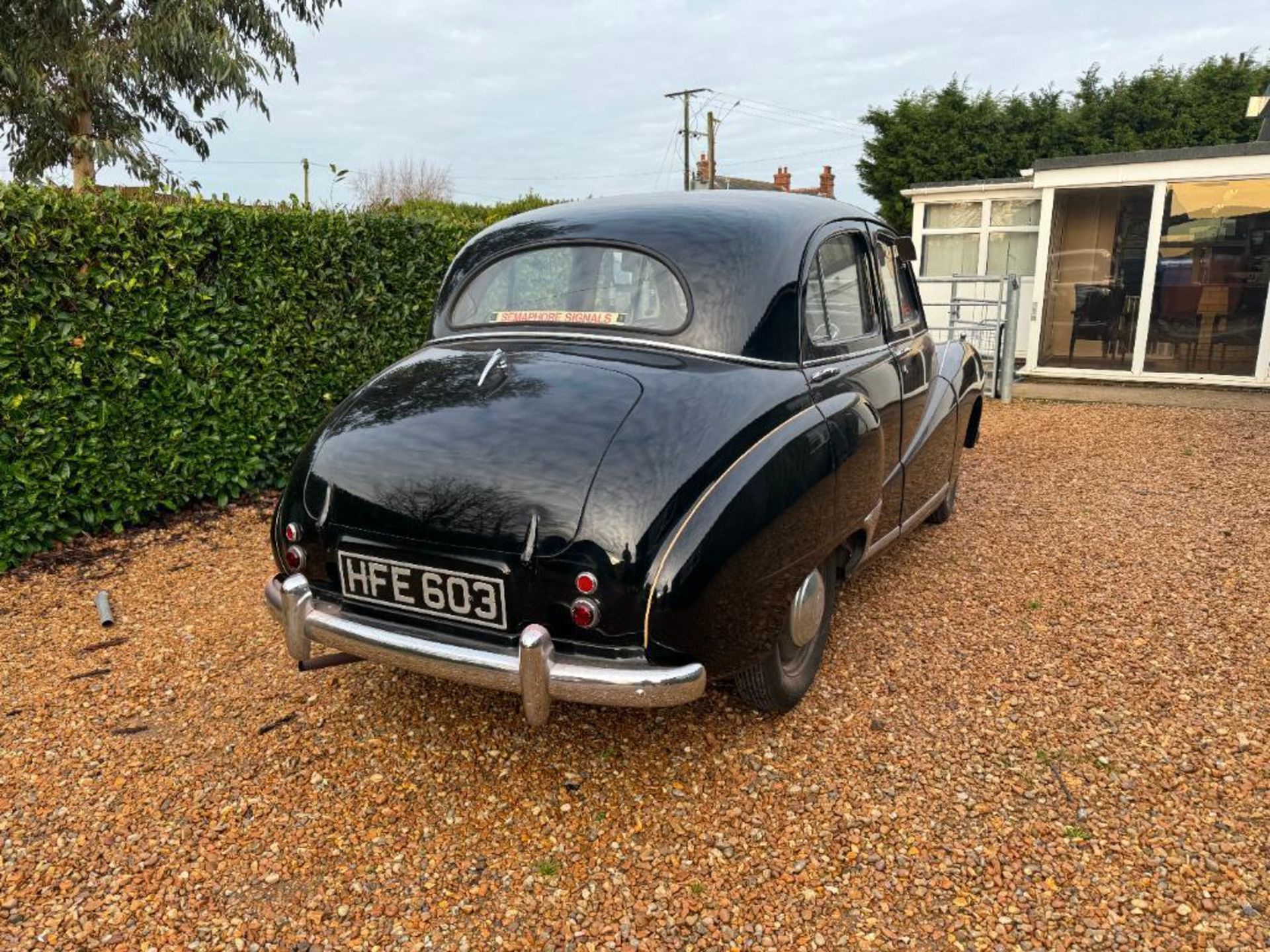 1954 Austin A40 Somerset black saloon car with 1200cc petrol engine, red leather interior and spare - Image 9 of 24