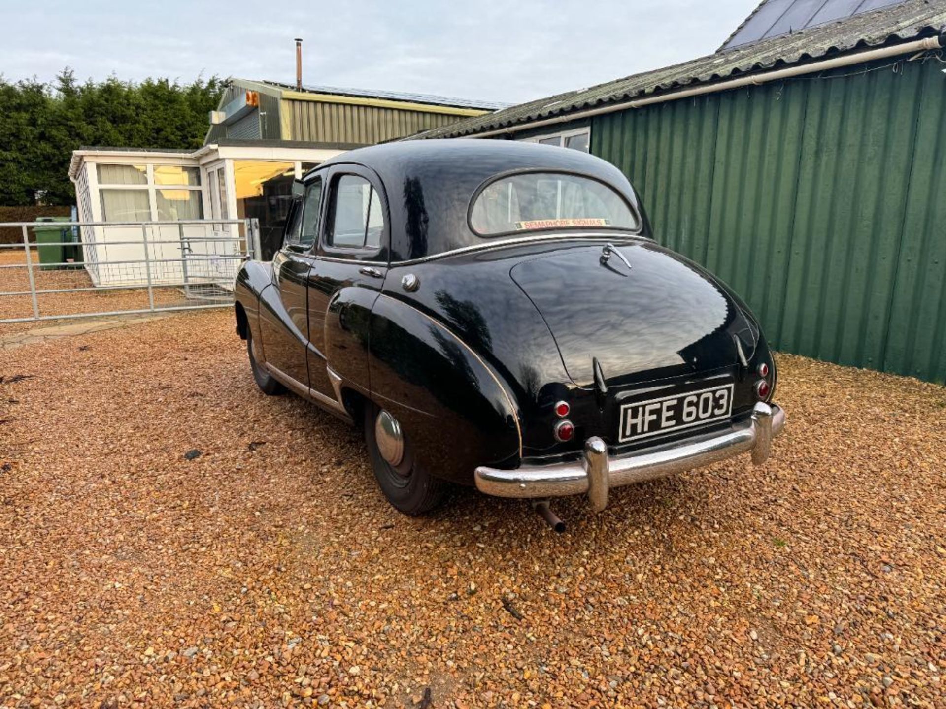 1954 Austin A40 Somerset black saloon car with 1200cc petrol engine, red leather interior and spare - Image 6 of 24