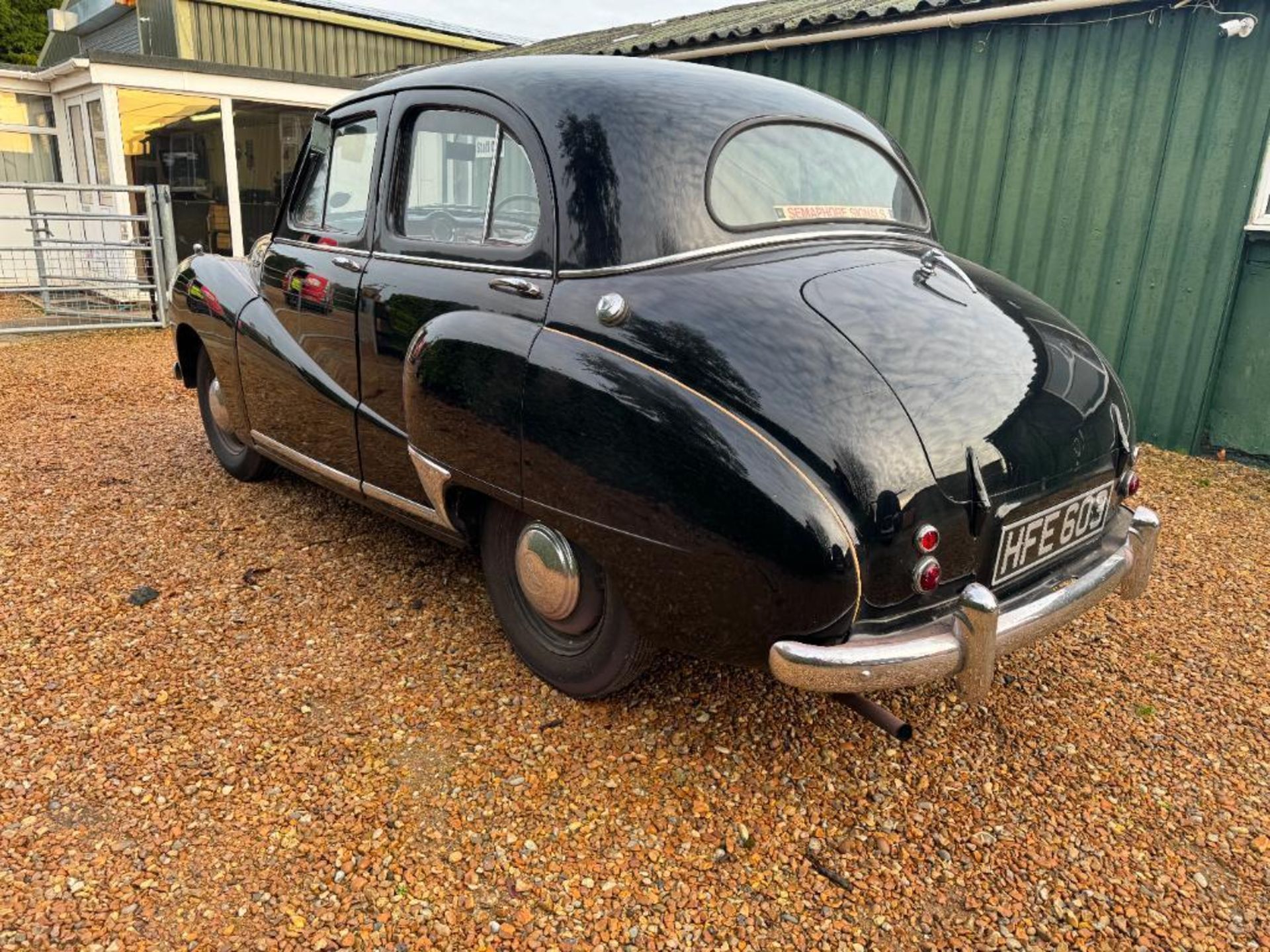 1954 Austin A40 Somerset black saloon car with 1200cc petrol engine, red leather interior and spare - Image 22 of 24