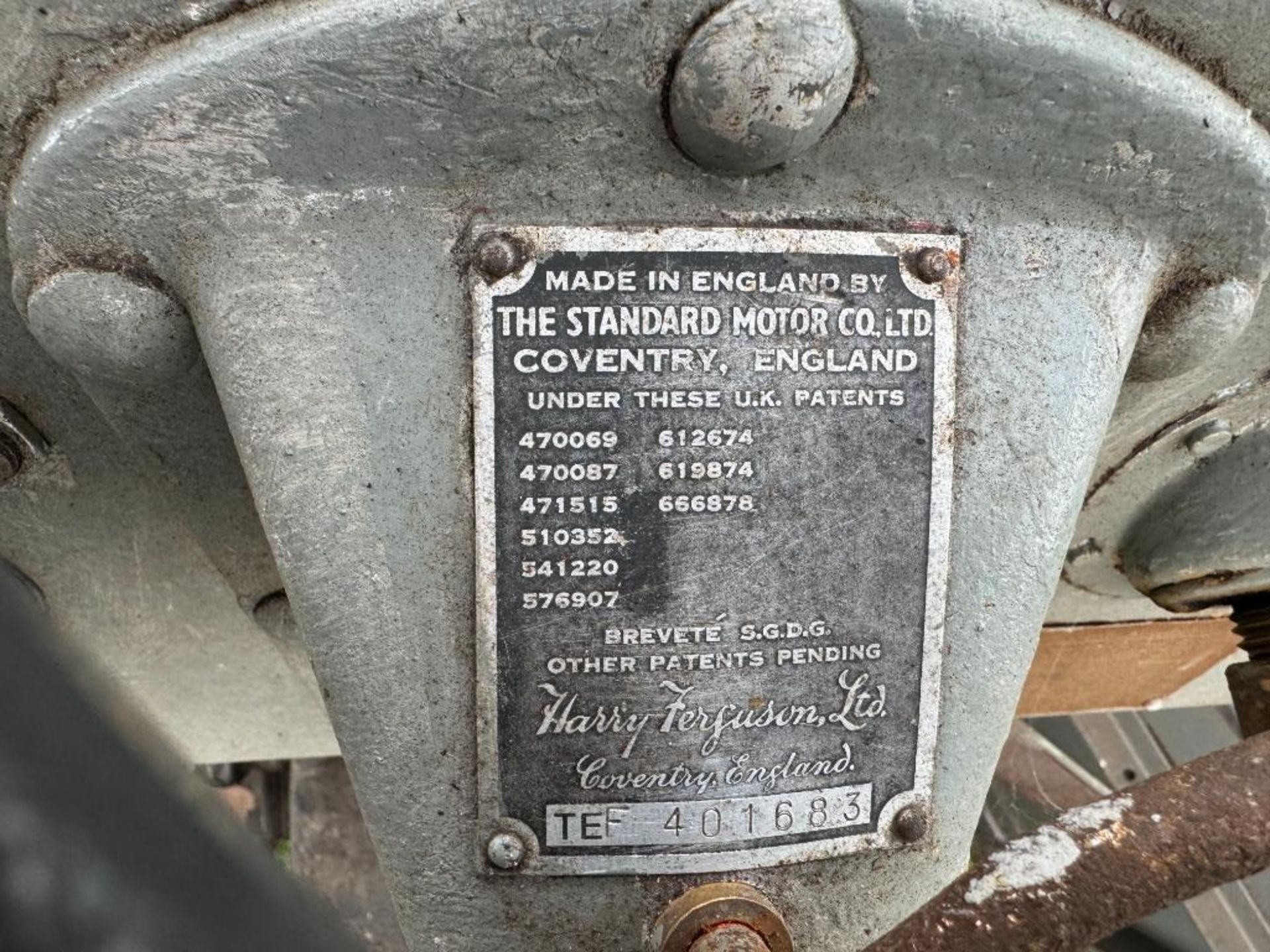 1954 Ferguson TEF 2wd diesel tractor with canvas cab, pick up hitch and rear linkage on 11.2-28 rear - Bild 14 aus 16