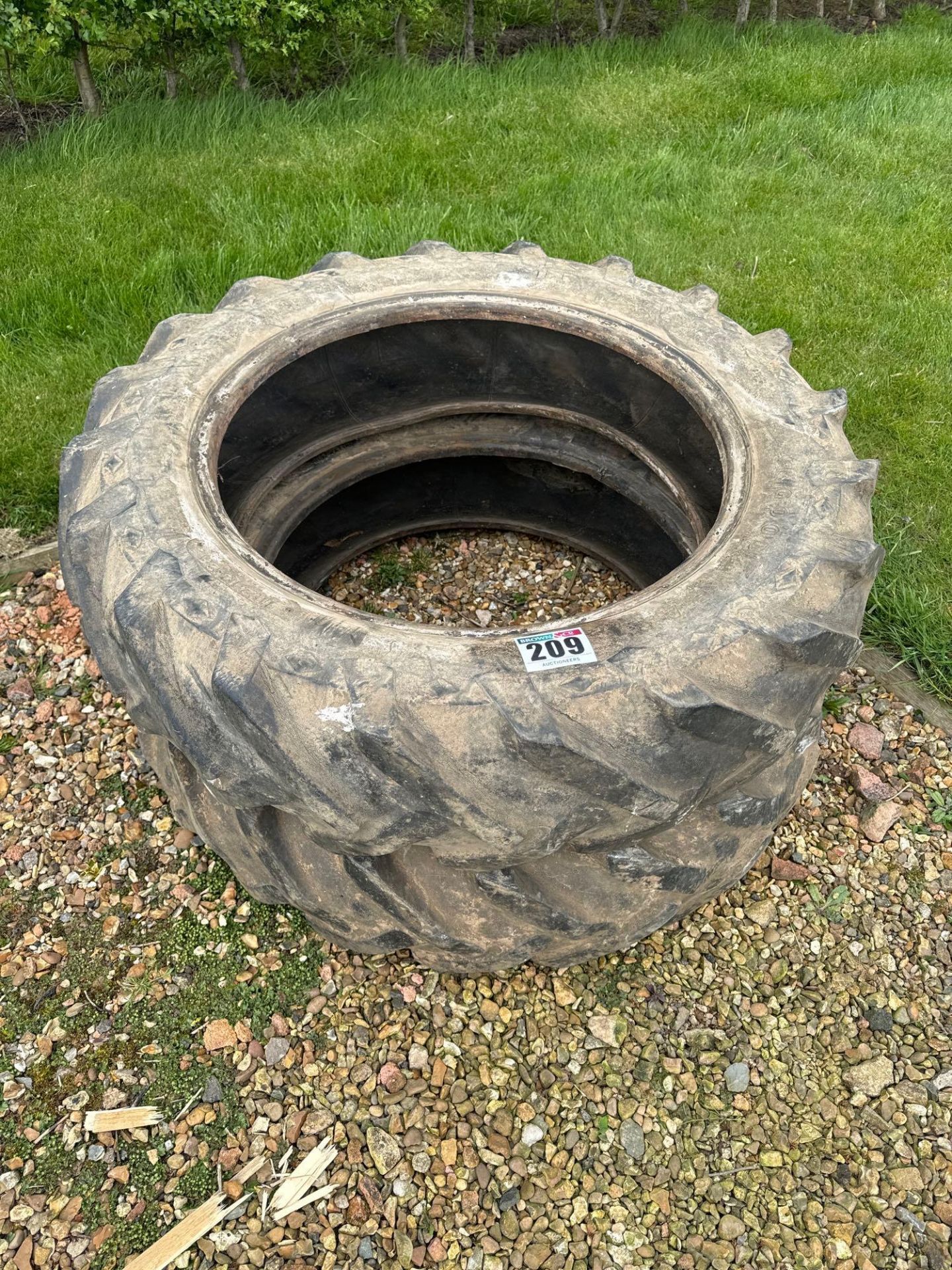 Pair Goodyear 11.2/10-28 tyres only