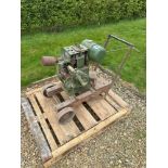 Petter A1 petrol stationary engine. NB: Starting handle in office