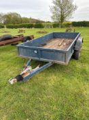 Twin axle 12' x 5'11" car trailer on 6.00-16 wheels and tyres