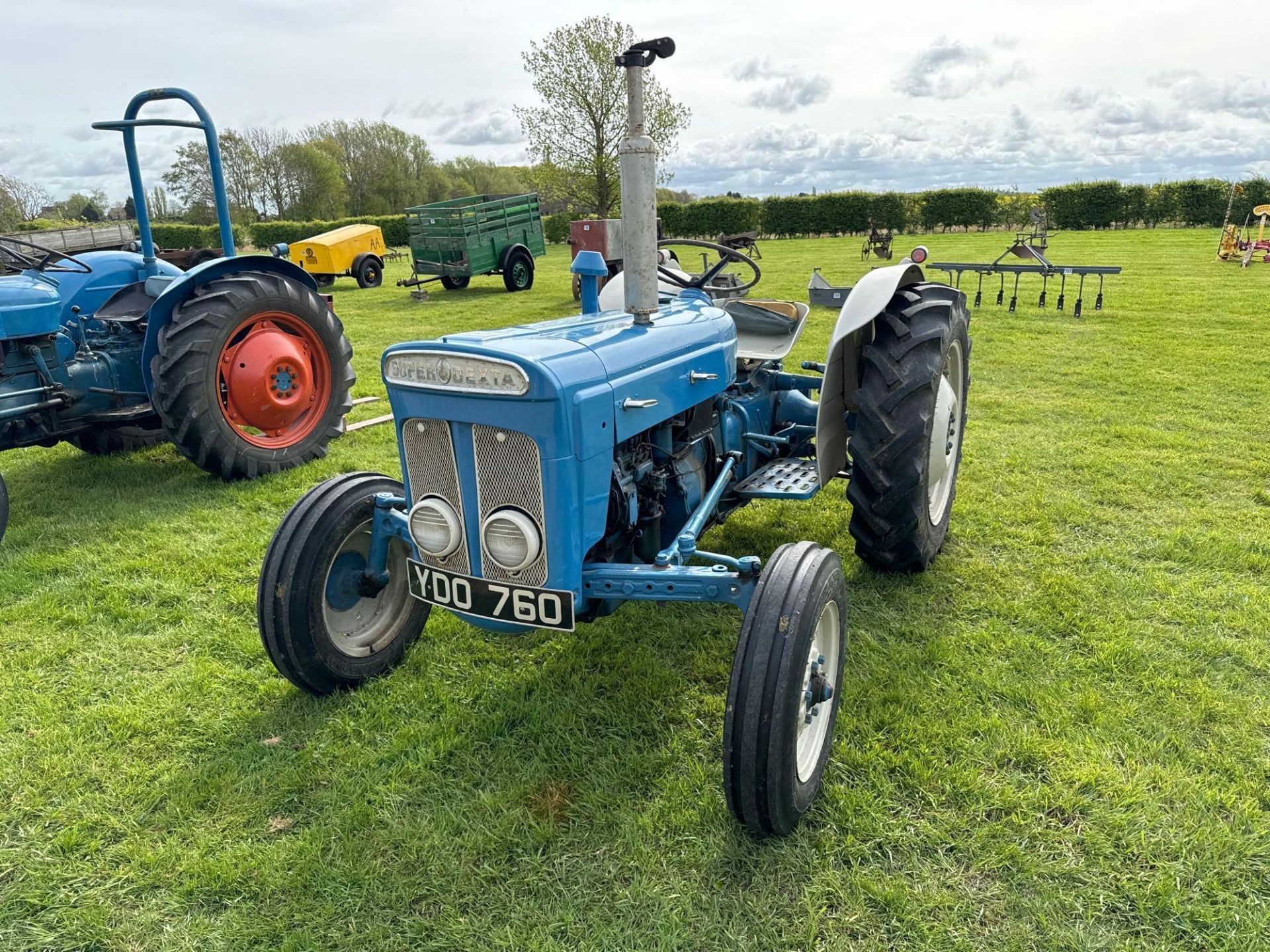 1964 Fordson Super Dexta 2wd diesel tractor with rear linkage, drawbar and PTO on 11.2/28 rear and 6