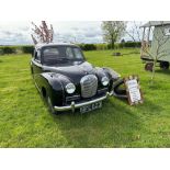 1954 Austin A40 Somerset black saloon car with 1200cc petrol engine, red leather interior and spare