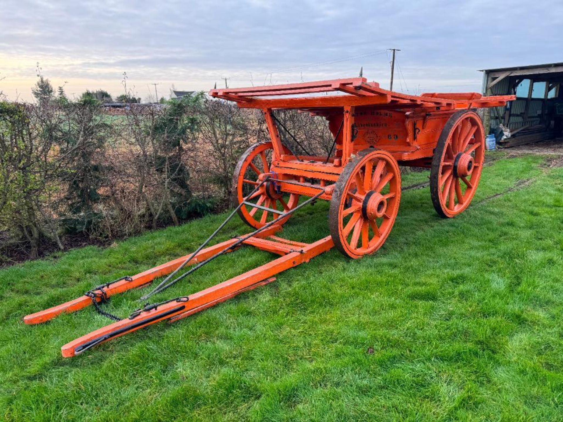 Cooke & Sons of Lincoln Ltd Hermaphrodite 4 wheel horse drawn wagon with additional tractor drawbar - Image 2 of 10
