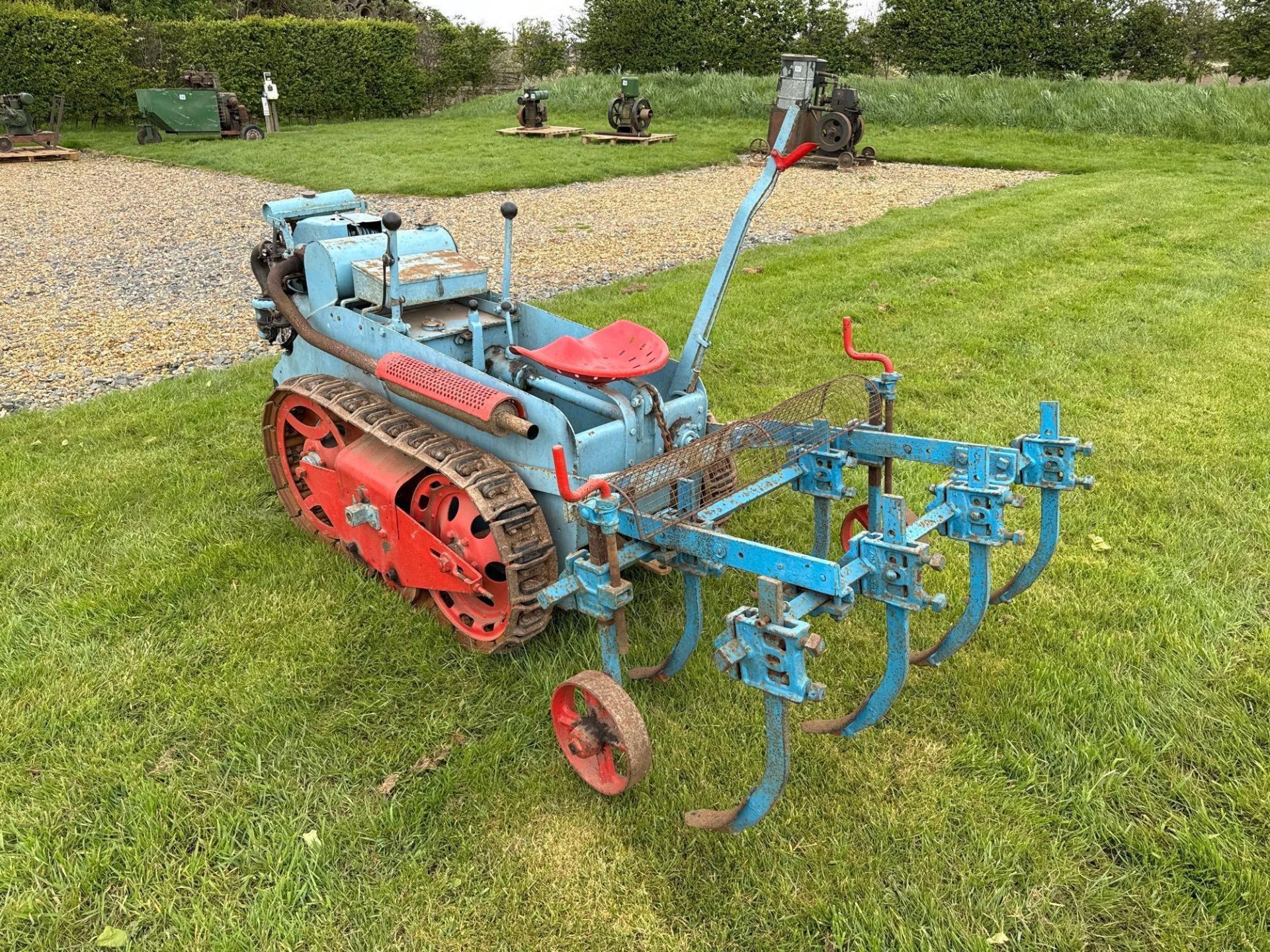 Ransomes MG5 metal tracked crawler with petrol paraffin engine and 4' mounted cultivator - Image 2 of 9