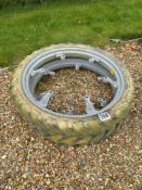 Pair Avon 6.00-36 row crop wheels and tyres (no centres