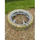 Pair Avon 6.00-36 row crop wheels and tyres (no centres