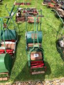 3No vintage pedestrian push mowers