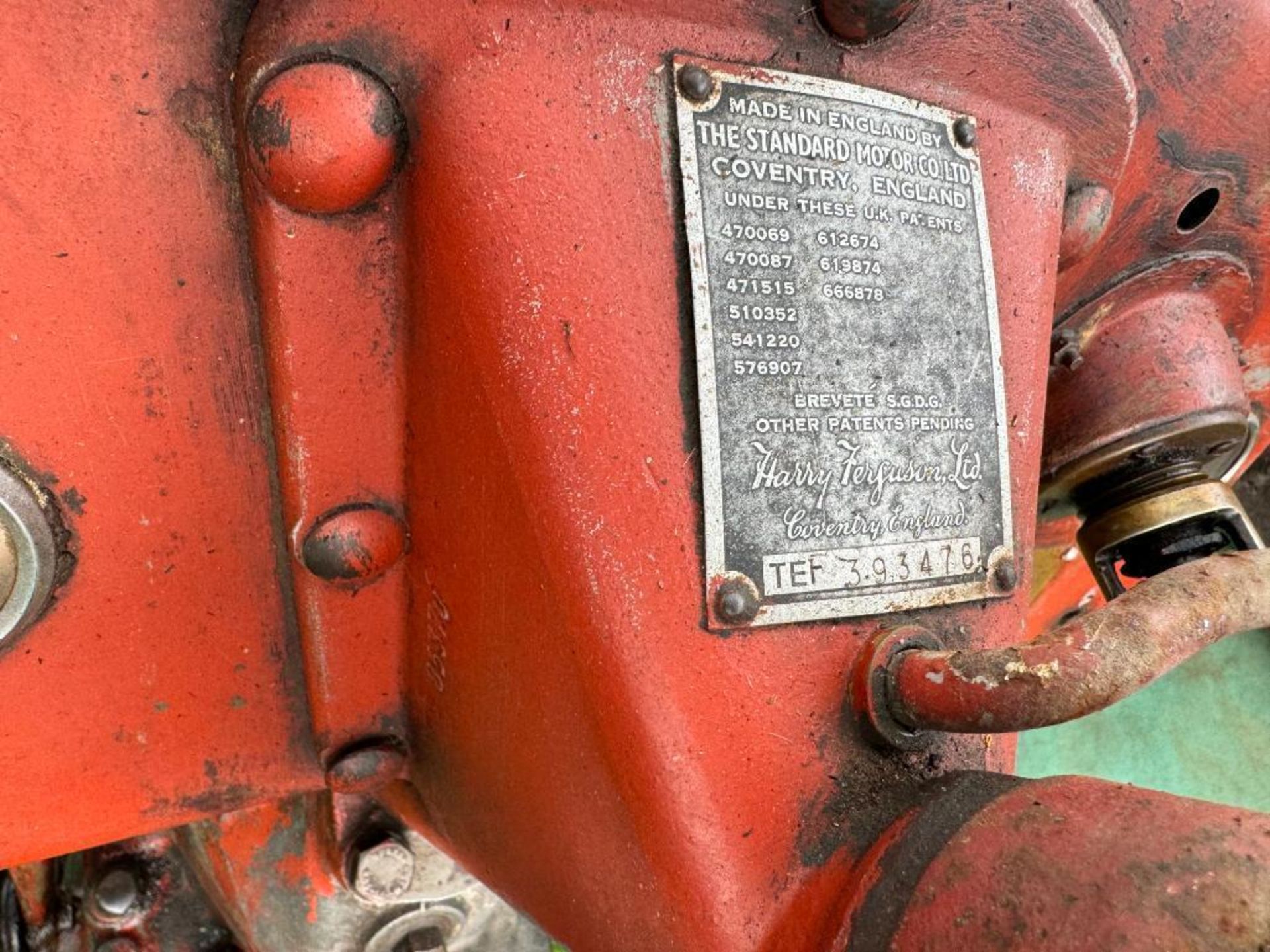 1954 Ferguson TEF 2wd diesel tractor with Clydebuilt cab, rear drawbar assembly and linkage on 11.2/ - Image 14 of 16