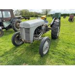 1955 Ferguson TED 2wd petrol paraffin tractor with underslung exhaust and linkage on 12.4-28 rear an