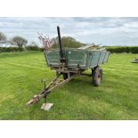 Pettit drop side manual wind tipping cart with front and rear raves