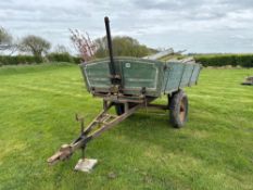 Pettit drop side manual wind tipping cart with front and rear raves