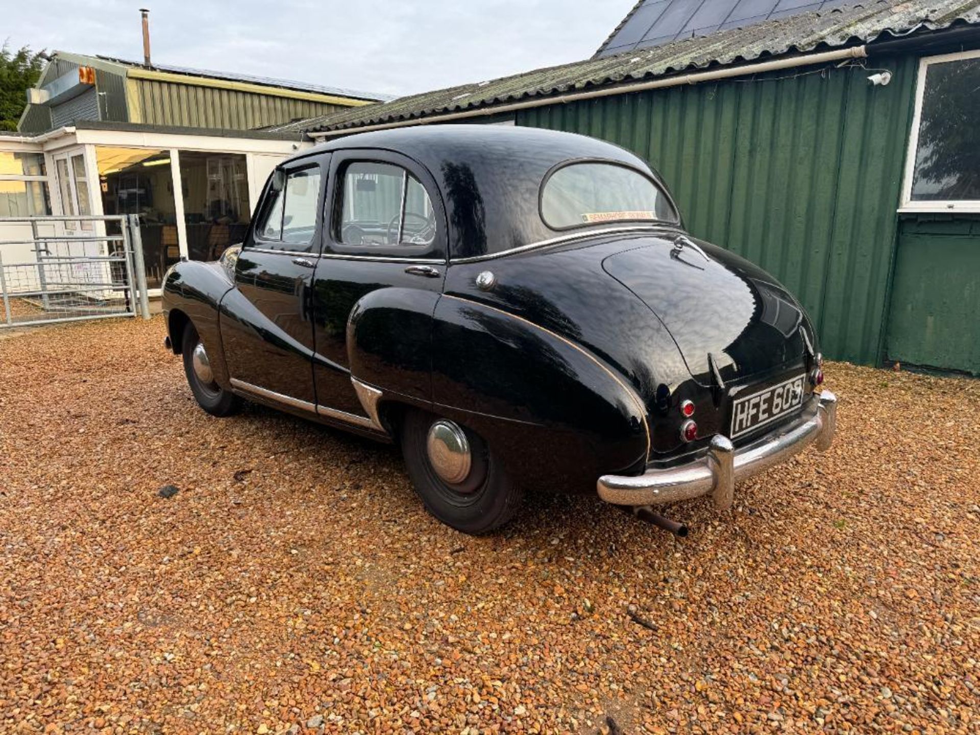 1954 Austin A40 Somerset black saloon car with 1200cc petrol engine, red leather interior and spare - Image 5 of 24