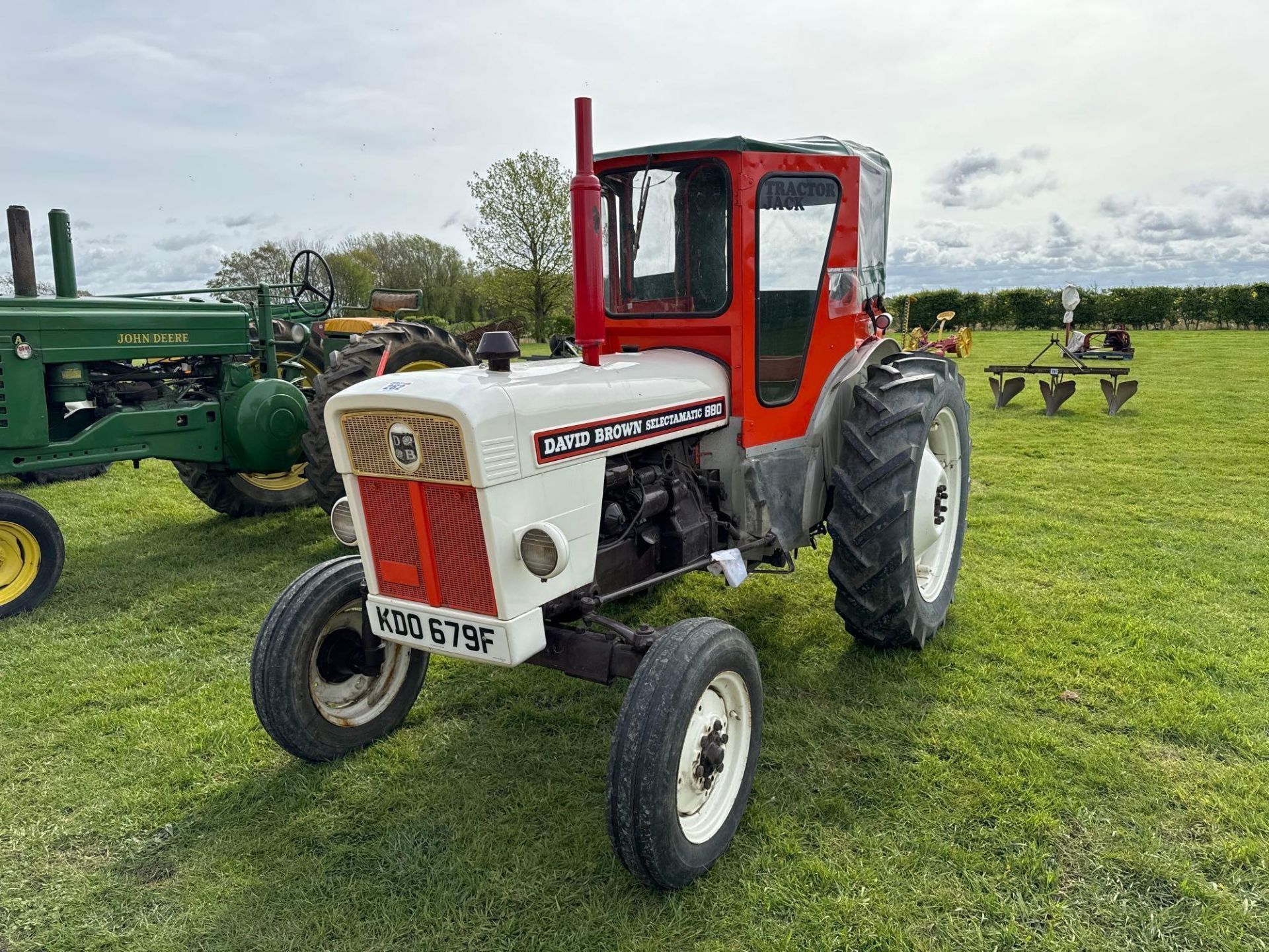 1968 David Brown 880 Selectamatic 2wd diesel tractor with canvas cab, rear hydraulic valve, PTO, rea