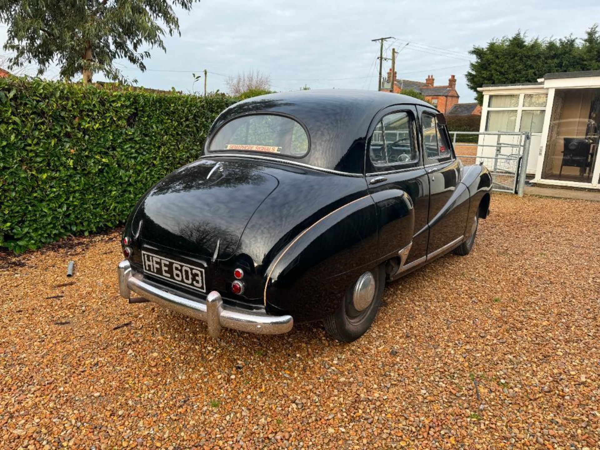 1954 Austin A40 Somerset black saloon car with 1200cc petrol engine, red leather interior and spare - Image 8 of 24