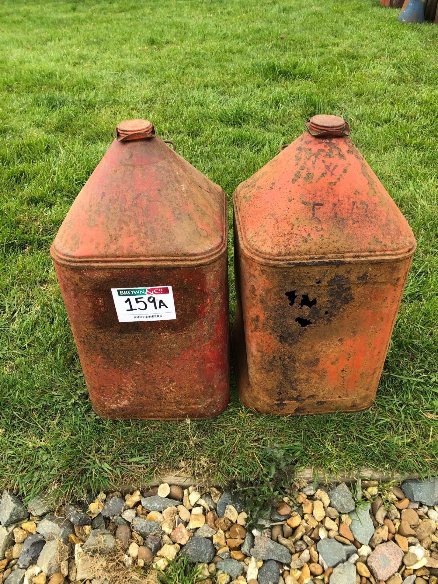 Pair vintage fuel cans