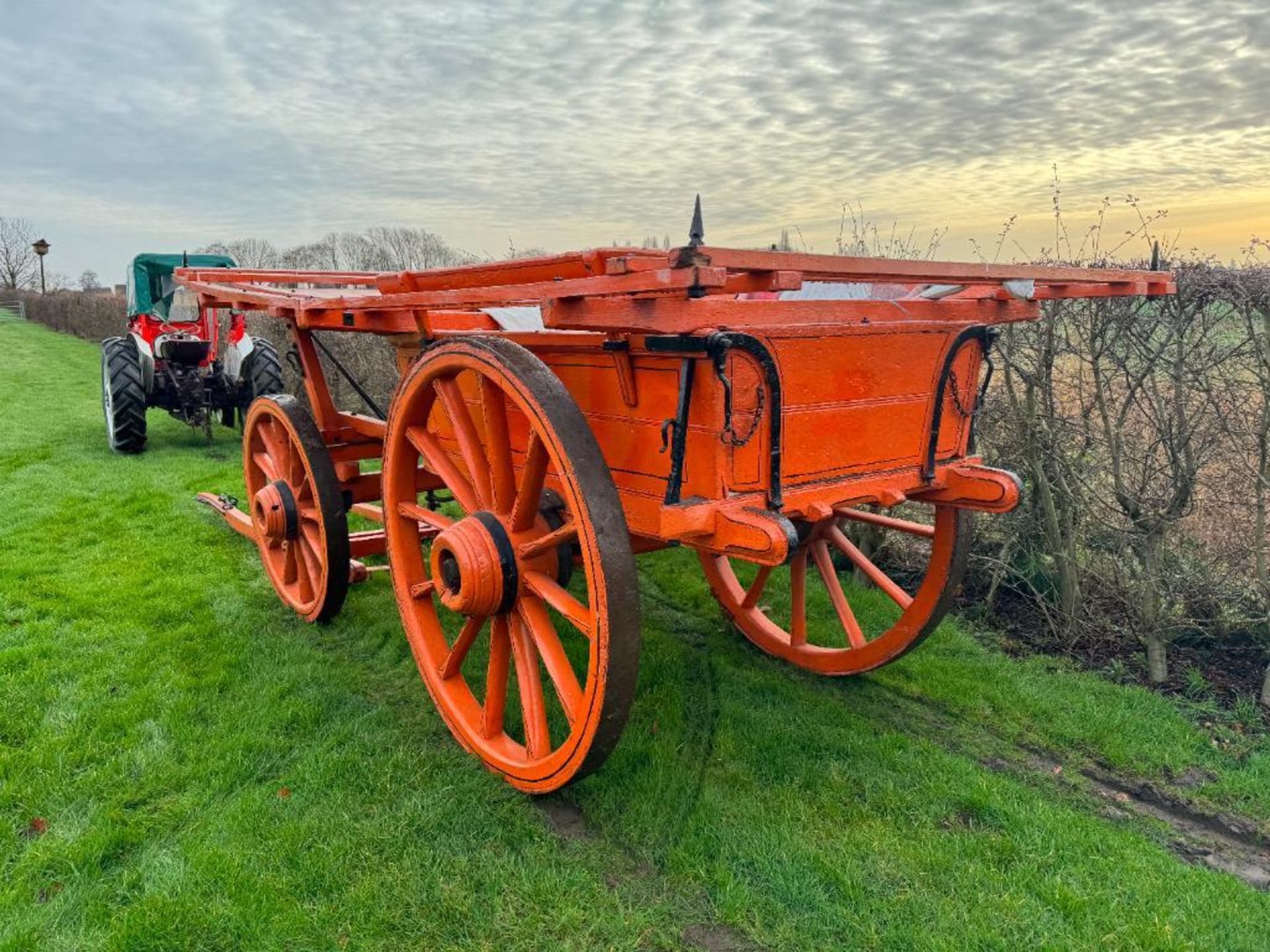 Cooke & Sons of Lincoln Ltd Hermaphrodite 4 wheel horse drawn wagon with additional tractor drawbar - Image 5 of 10