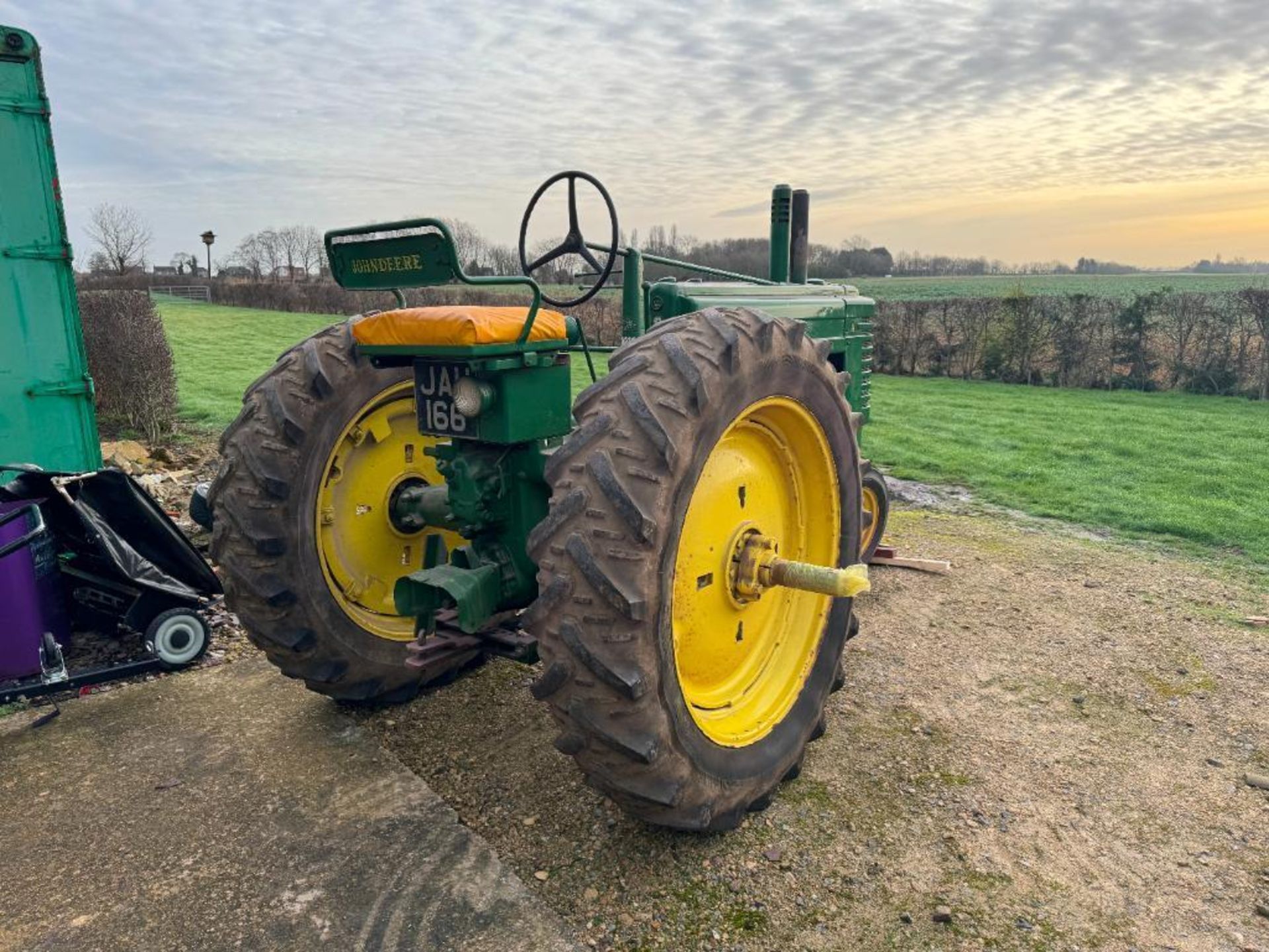 1948 John Deere Model A row crop tractor with side belt pulley, rear PTO and drawbar and twin front - Image 8 of 15