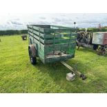 Single axle wooden pig trailer 7' x 4' on 6.50-16 wheels and tyres