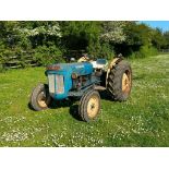 Fordson Super Dexta 2wd diesel tractor with rear linkage, PTO and underslung exhaust on 12.4-28 rear