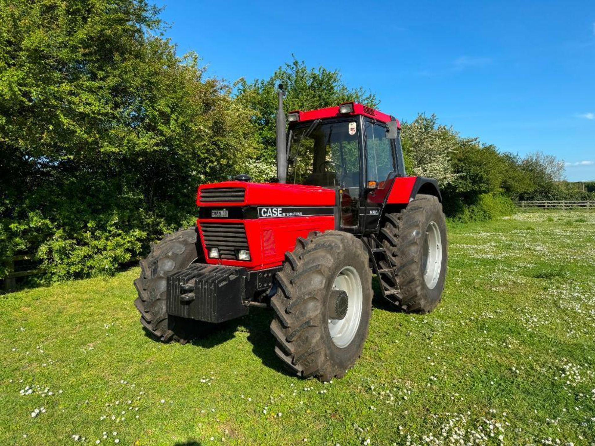 1987 Case International 1455XL 4wd tractor with 14no front wafer weights, 2 manual double acting spo