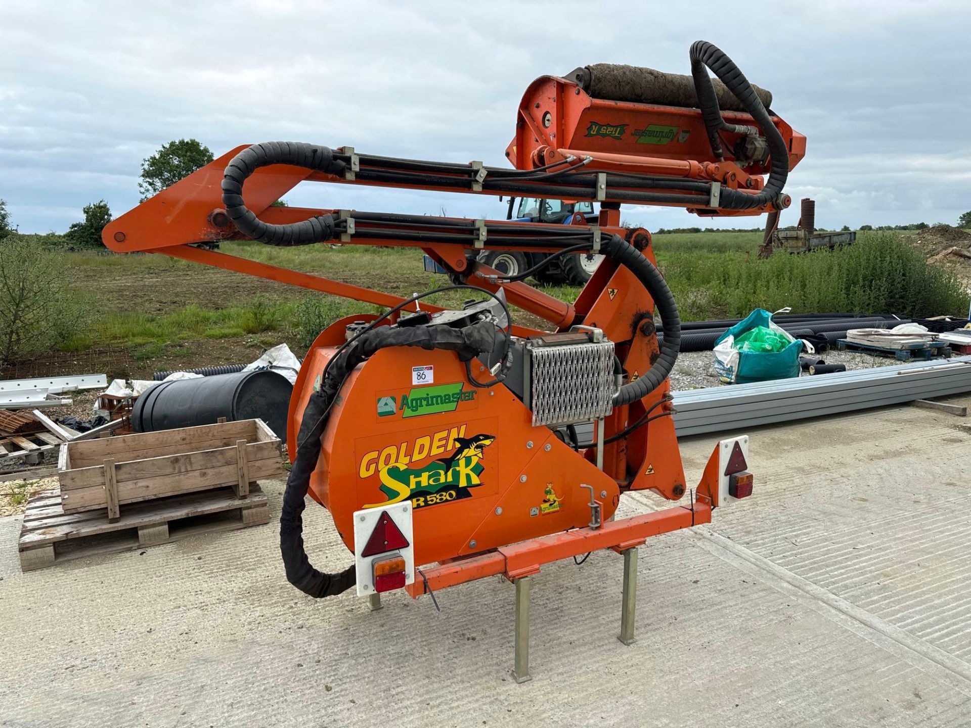 2007 Agrimaster Golden Shark R580 hedgecutter with 1.2m flail head and electric joystick control