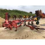 Kverneland LO85 6 furrow reversible on land/in furrow plough with skimmers and hydraulic vari-width,