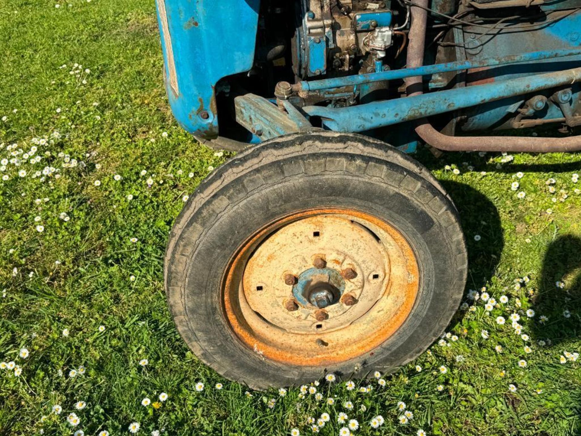 Fordson Super Dexta 2wd diesel tractor with rear linkage, PTO and underslung exhaust on 12.4-28 rear - Image 14 of 16