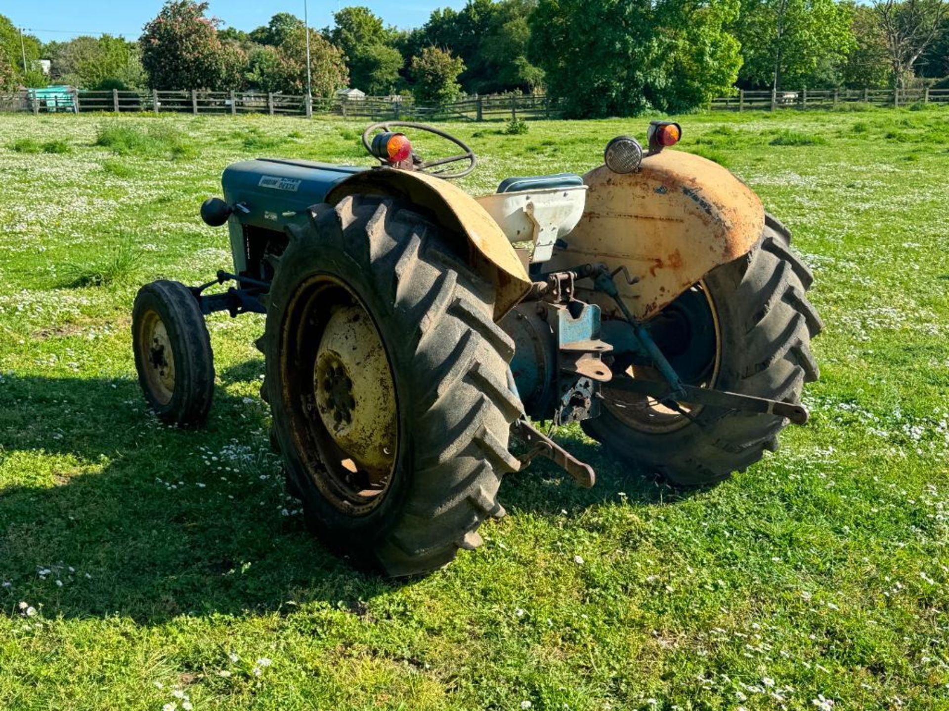 Fordson Super Dexta 2wd diesel tractor with rear linkage, PTO and underslung exhaust on 12.4-28 rear - Image 6 of 15