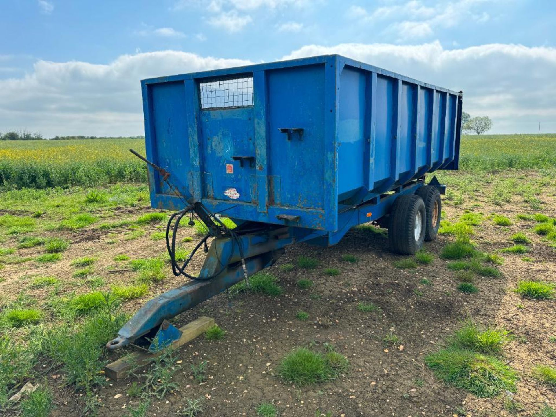 1978 AS Marston F10 10t twin axle grain trailer with manual tailgate and grain chute. Serial No: 418