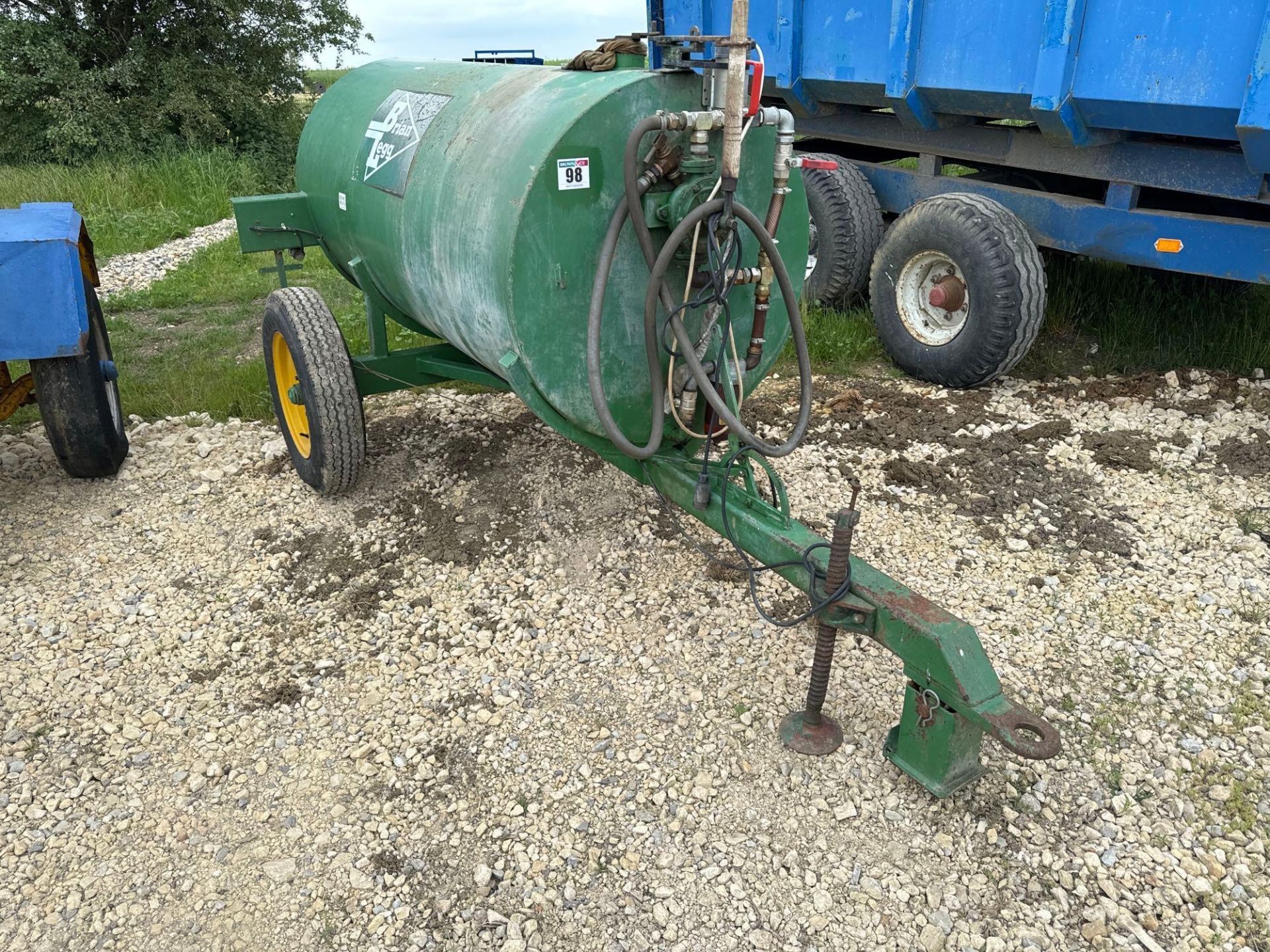 Brian Legg single axle fuel bowser with 12v pump on 6.00R16 wheels and tyres