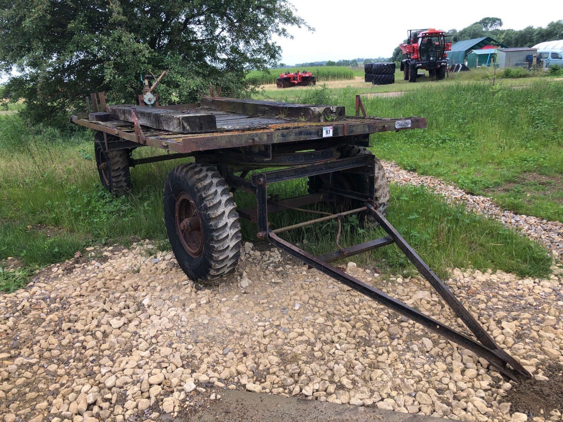 Taskers 4 wheel 13ft x 6ft 6" trailer with wooden floor. Serial No: 33952