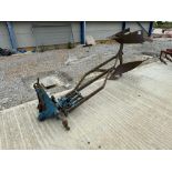 Ransomes reversible plough frame with 3rd furrow only, linkage mounted