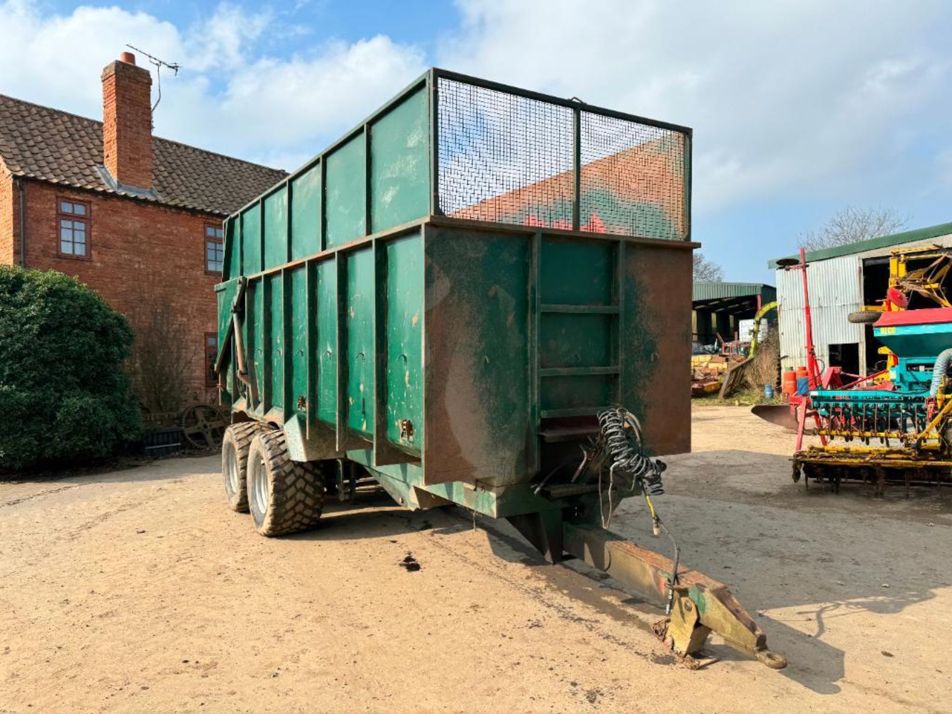 Twin axle 16t grain tailer with sprung drawbar, air brakes, hydraulic tailgate, grain chute and sila - Image 12 of 13