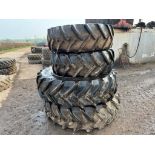 Set Continental 420/85R28 10 stud front and 460/85R42 8 stud rear wheels and tyres with Case centres