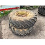 Pair Goodyear 18.4/15-26 wheels and tyres, 8 stud (suited to MB Trac)