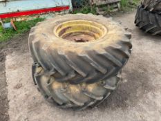 Pair Goodyear 18.4/15-26 wheels and tyres, 8 stud (suited to MB Trac)