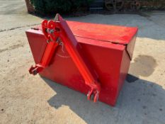 Linkage mounted tool box with diesel tank and 12v pump