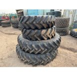 Set Alliance 14.9R30 10 stud front and 14.9R46 8 stud rear row crop wheels and tyres