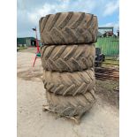 Set 495/70 R24 wheels and tyres to suit JCB Fastrac 3220