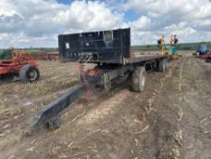 Twin axle 45ft flat bed bale trailer with air brakes on 385/65R22.5 wheels and tyres with dolly