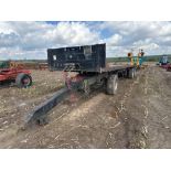 Twin axle 45ft flat bed bale trailer with air brakes on 385/65R22.5 wheels and tyres with dolly