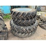 Set Taurus12.4R32 8 stud front and Alliance 12.4R46 8 stud rear row crop wheels and tyres with adjus