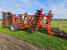 2004 Horsch/Simba Solo 450 4.5m trailed single pass cultivator with 27" front discs with hydraulic a
