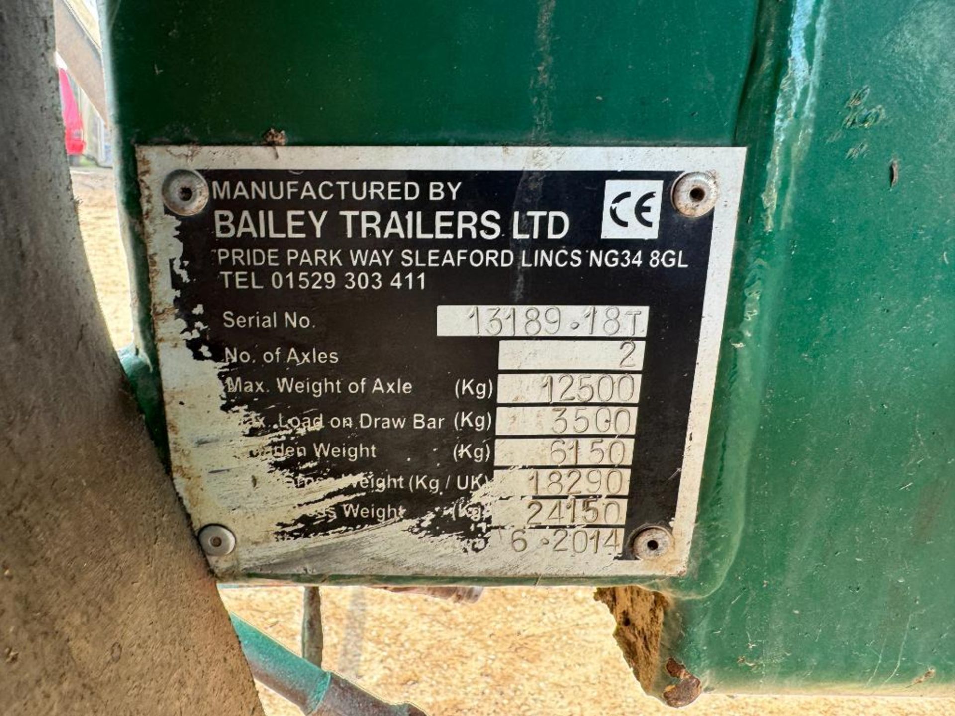 2014 Bailey 18t Beeteaper twin axle trailer with sprung drawbar, air brakes, WABCO LSV, locker box, - Image 4 of 19